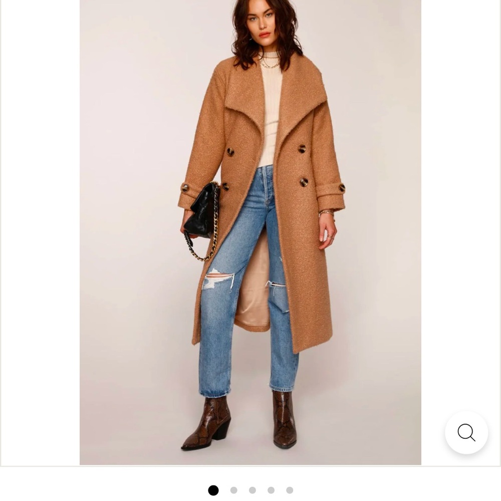 Women's Camel Double-Breasted Coat